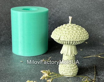 Amanita Mushroom Sculpture Candle Silicone Mold - Mushroom Candle Mold - Mushroom Silicone Mold - Mushrooms Mold - Autumn Candles Molds