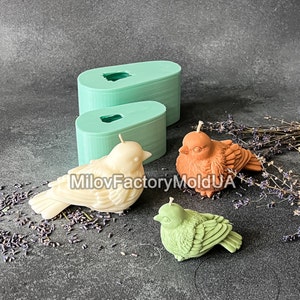 3D Bird silicone Mold - Bird candle sculpture silicone mold - Bird of freedom candle mold - Bird Candle Mold - Bird of peace candle mold