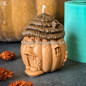 Pumpkin house mold - Silicone candle mold pumpkin - Silicone 3D pumpkin house mold - DIY candle mold Pumpkin - Unique candle mold