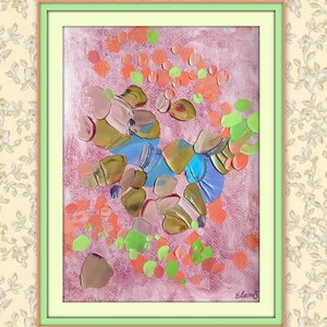 Peinture à l’huile botanique, Pièce originale d’huile acrylique, Oeuvre d’empâtement, Peinture de fleurs 3D, Art mural floral moderne, Art mural de jardin coloré