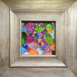Peinture à l’huile moderne empâtement, œuvre d’art florale impressionniste abstraite, peinture acrylique originale, mini art mural, peinture florale colorée 3D