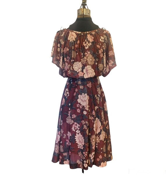 vintage peony dress 1970s - Gem