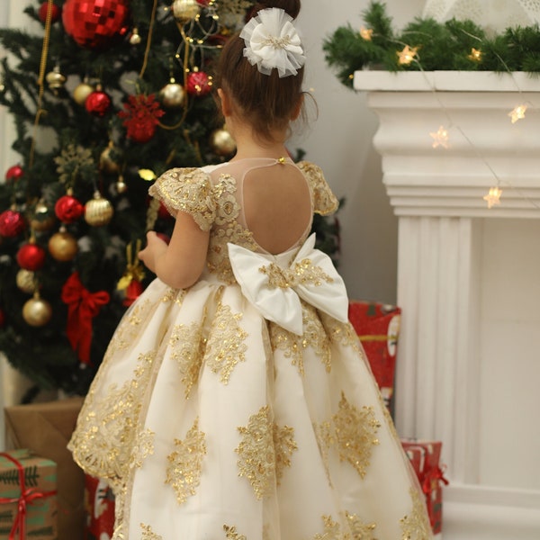 White and Gold Dress Etsy