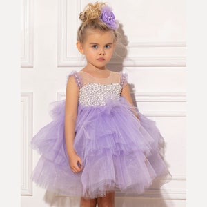Lilac Girl Dress Pearl Dress Girl Little Girl Dress Lilac - Etsy