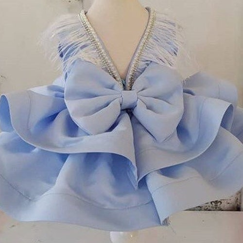 Sky Blue Baby Dress With Pearls Tutu Dress for Kids Toddler Etsy