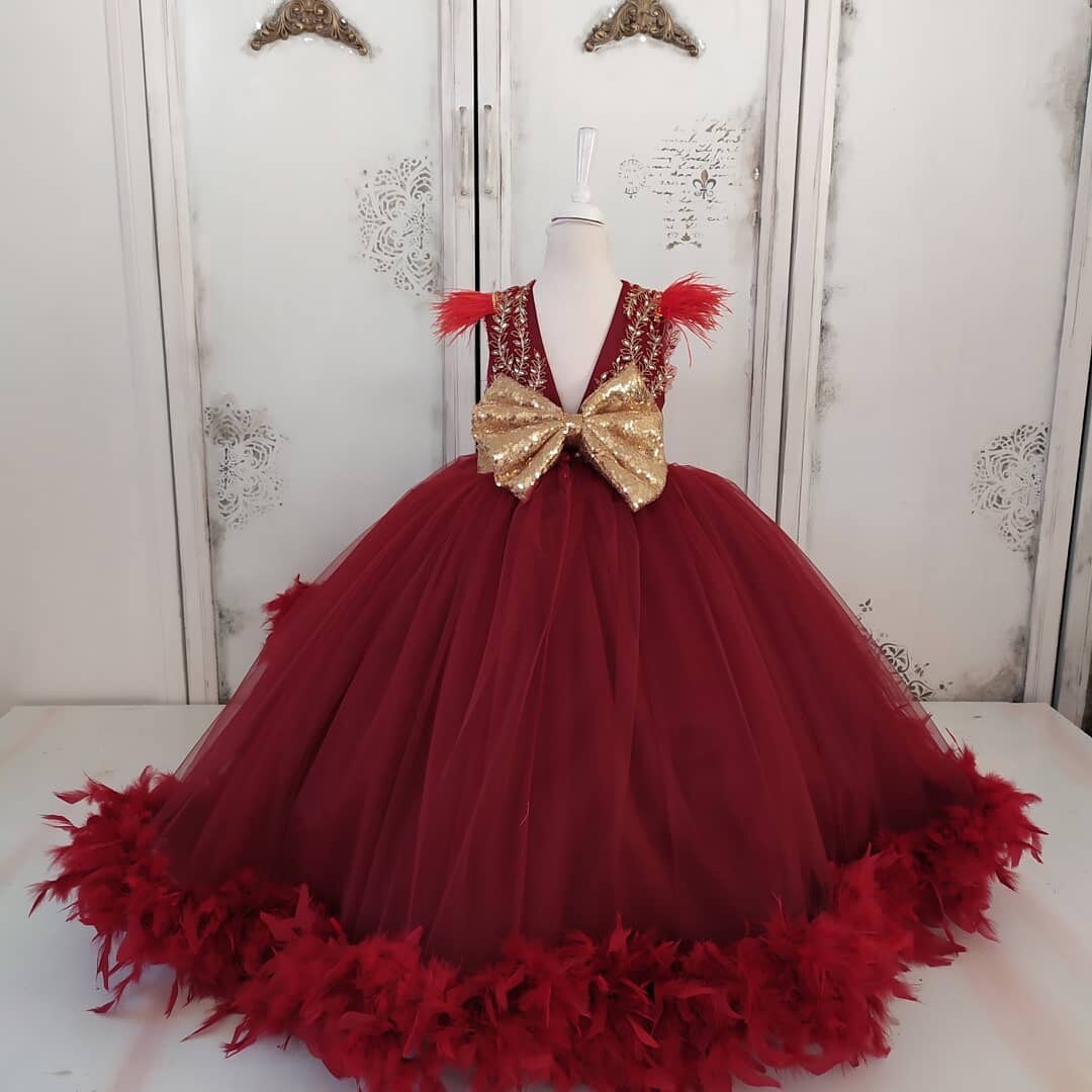 red and gold baby dress