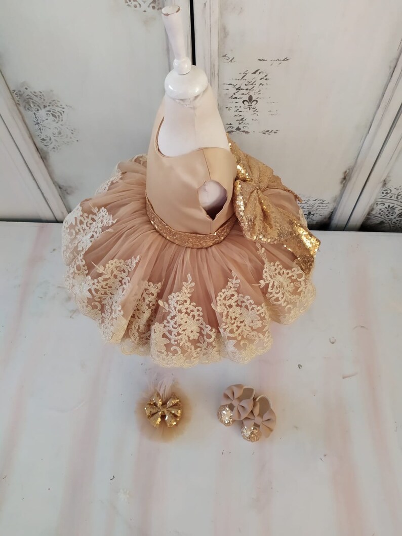 Golden Dress for Baby Girl First Baby Dress Fast Shipping Etsy