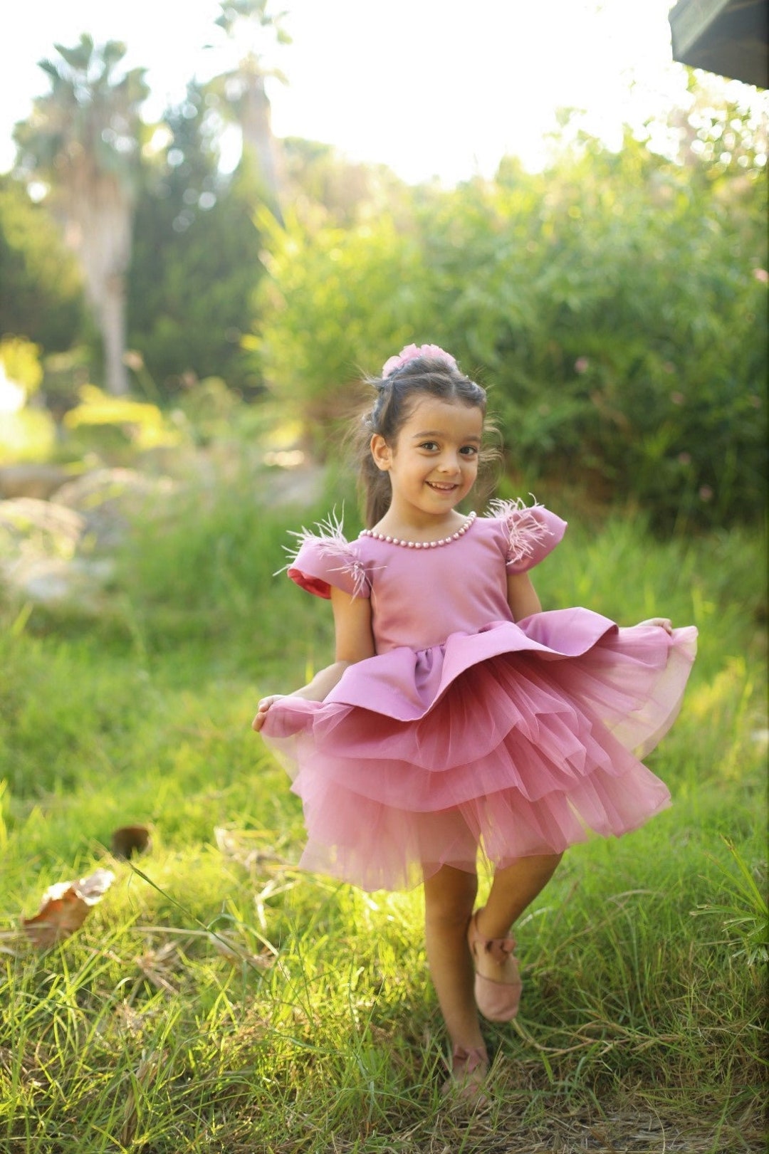 Paranafloden blotte nummer Blush Girl Pearls Dress Birthday Girl Tutu Gown Ballerina - Etsy
