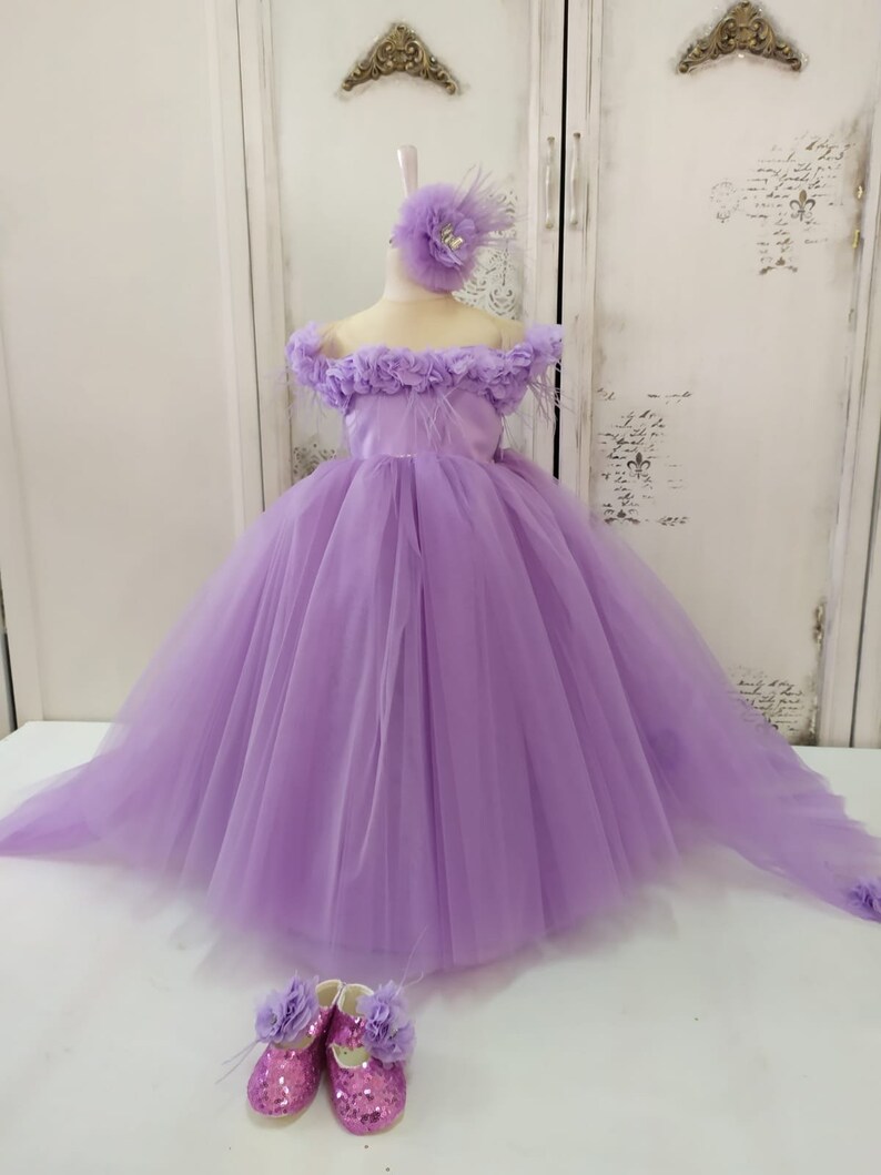 Flower Girl Dress Lilac Lavender First Birthday Dress Toddler - Etsy