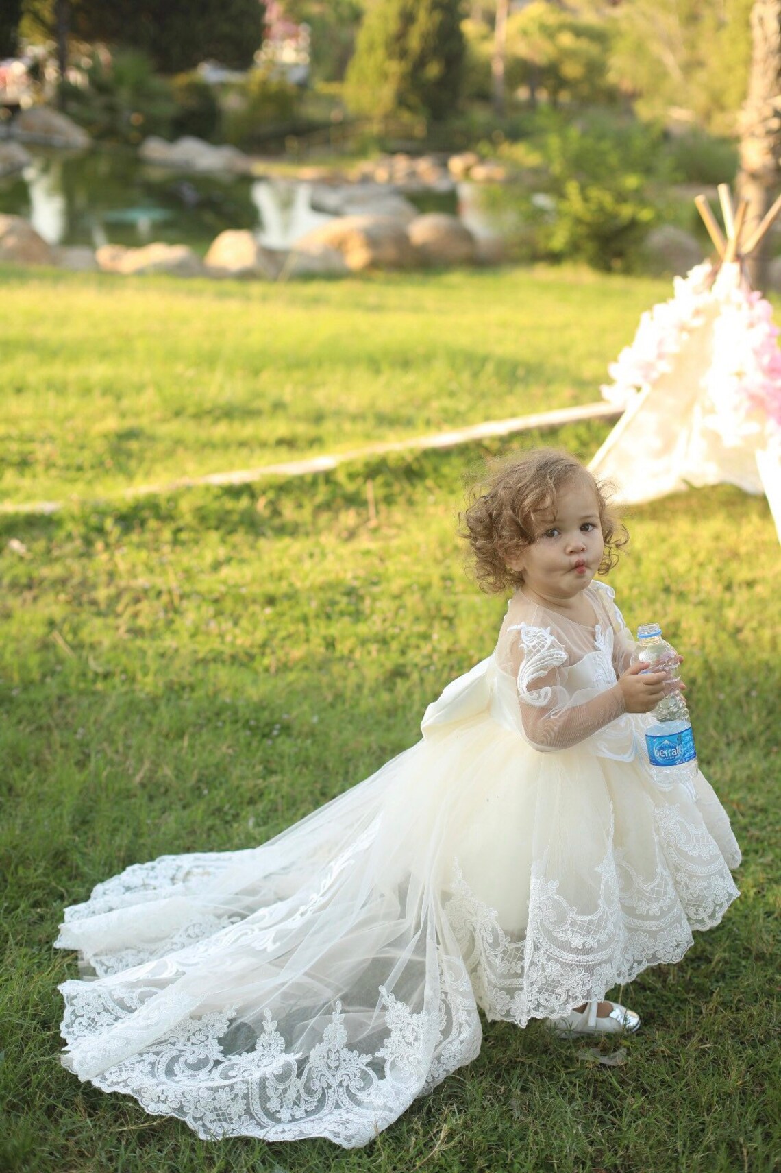 Lace High Low Toddler Dress Champagne Baby Dress Ivory Kid Etsy