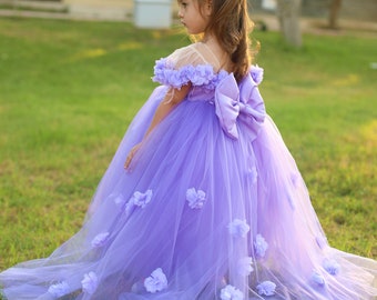Fabal Toddler Baby Kid Girl Floral Flowers Skirt Party Princess Dresses Casual Clothes Purple Fabal Toddler Baby Kid Girl Floral Flowers Skirt Party Princess Dresses Casual Clothes Purple