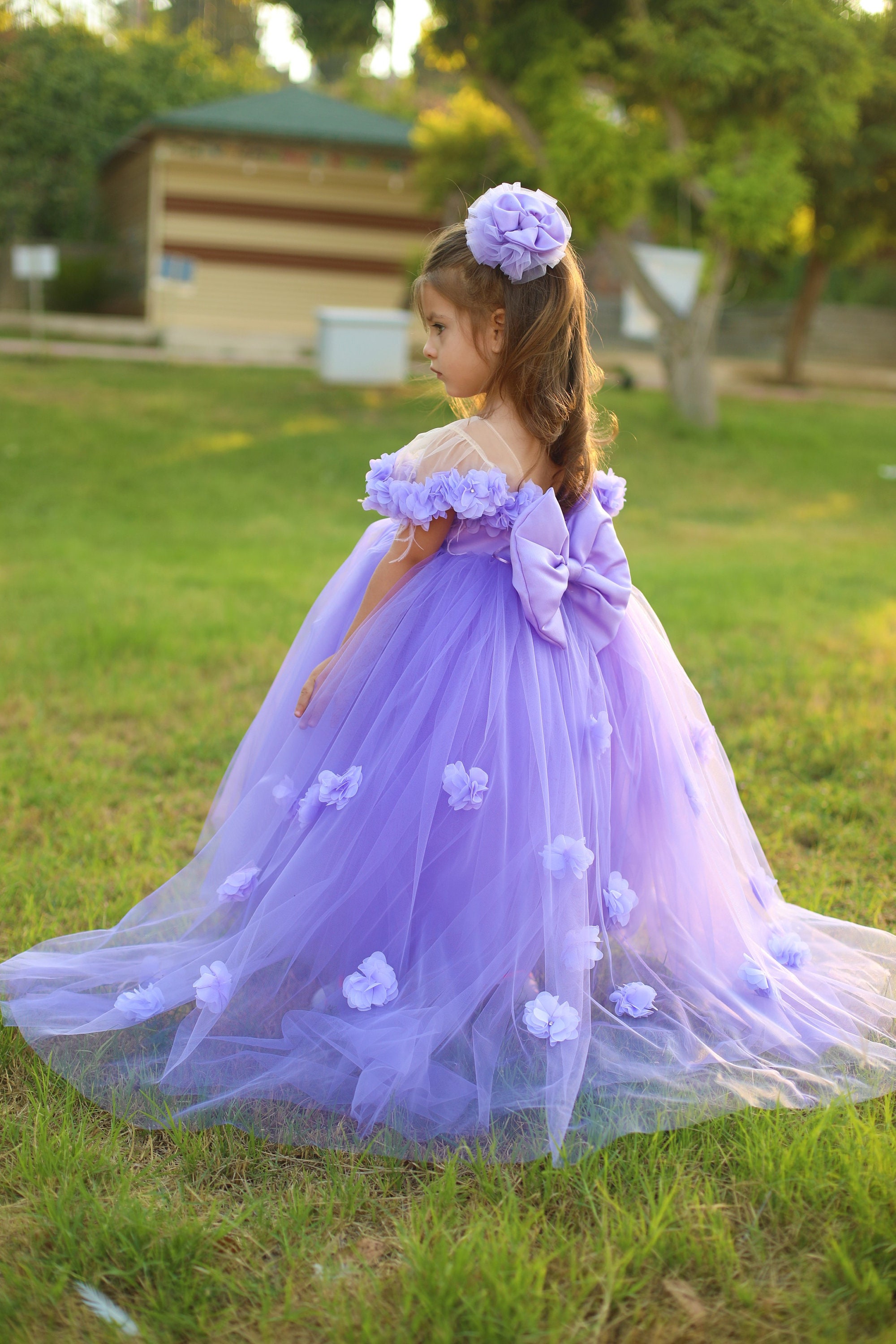 Vestido de niña de flores lila lavanda primer vestido de - Etsy México Vestido de niña de flores lila lavanda primer vestido de - Etsy México