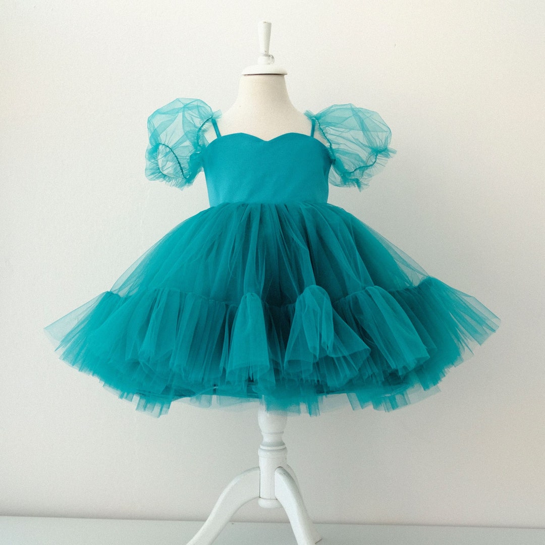 Baby Girl Dress Teal Flower Girl Dress Teal My First Etsy