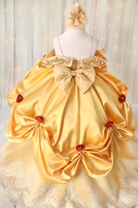 Gold Tulle Belle Lace Formal Flower Girl Dress for Special - Etsy