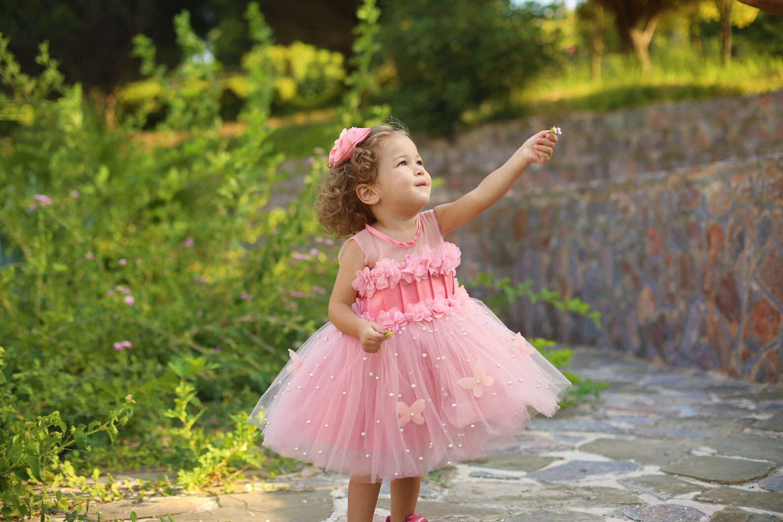 Butterfly Dress for Baby Girl Toddler Peach Color Pink Etsy