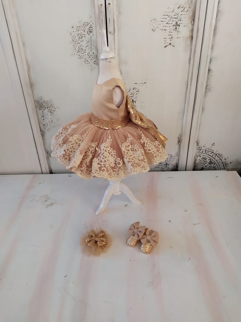 Golden Dress for Baby Girl First Baby Dress Fast Shipping Etsy
