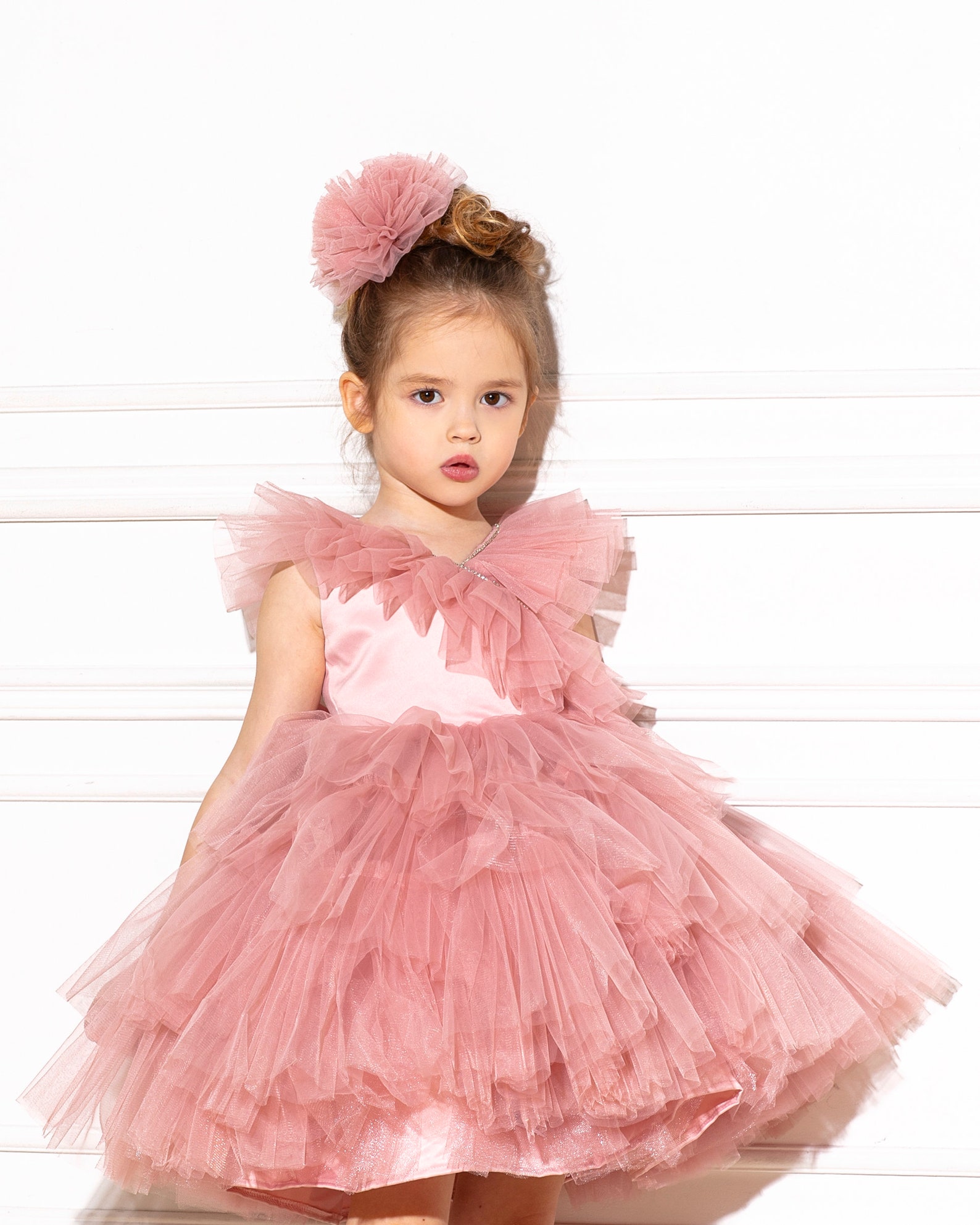 Princess Girl Dress Blush Baby Girl Dress High Low First Etsy