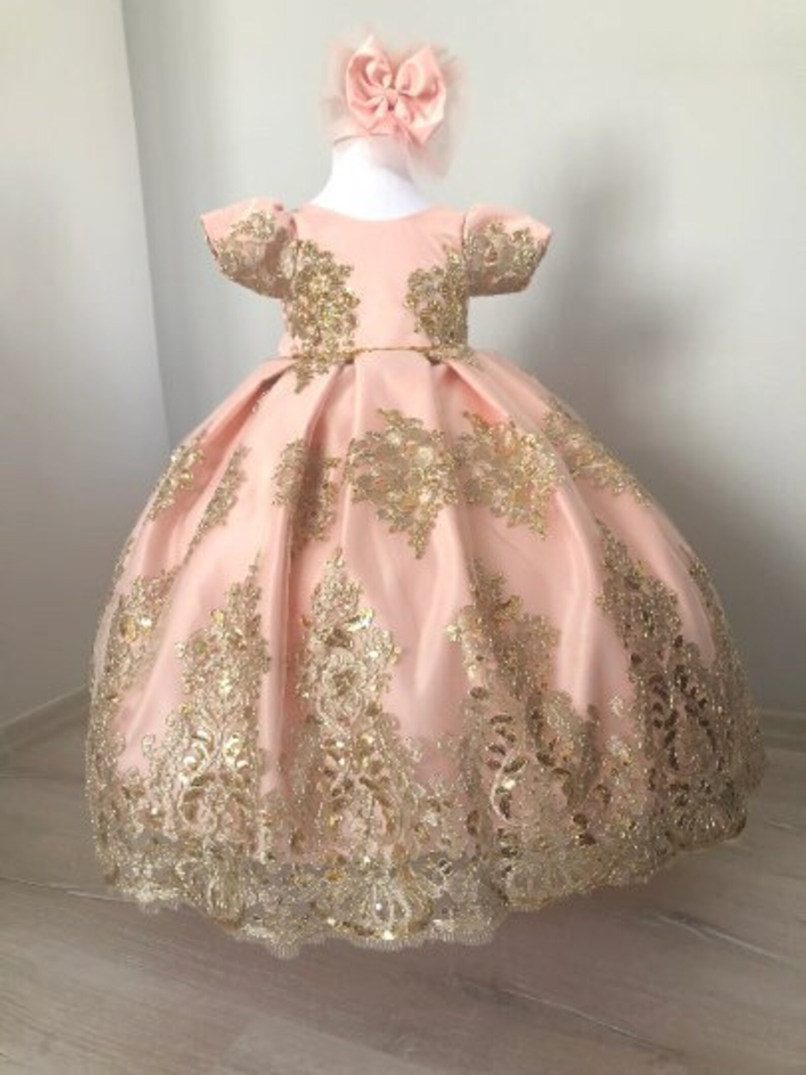 Baby Ball Gown Royal Baby Gown Baby Girl Dress Blush Pink Etsy