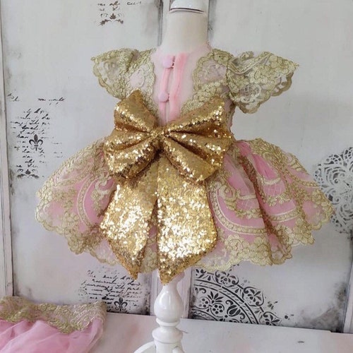 Pink and Gold Tutu Dress Etsy