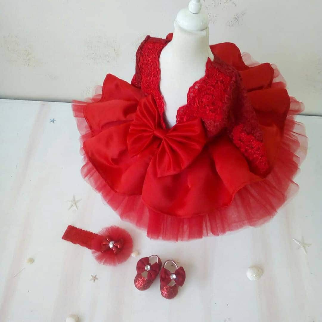 red and gold baby dress
