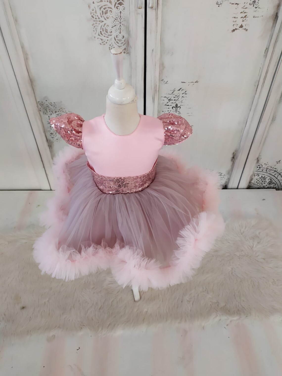 Blush baby girl dress blush pink tutu dress for kids pink Etsy