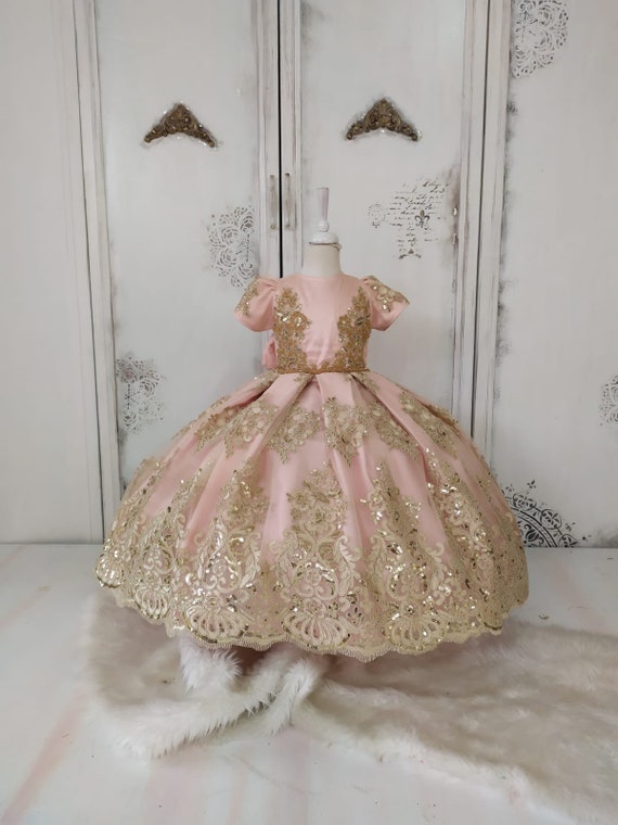 Baby Ball Gown Royal Baby Gown Baby Girl Dress Blush Pink Etsy