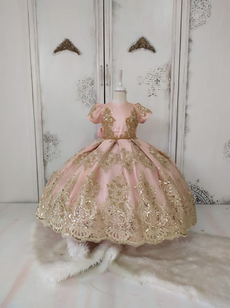 Baby Ball Gown Royal Baby Gown Baby Girl Dress Blush Pink Etsy