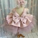 Blush girl pearls dress birthday girl tutu gown ballerina dress perfect toddler dress ruffle dress for baby rose gold baby dress formal dres