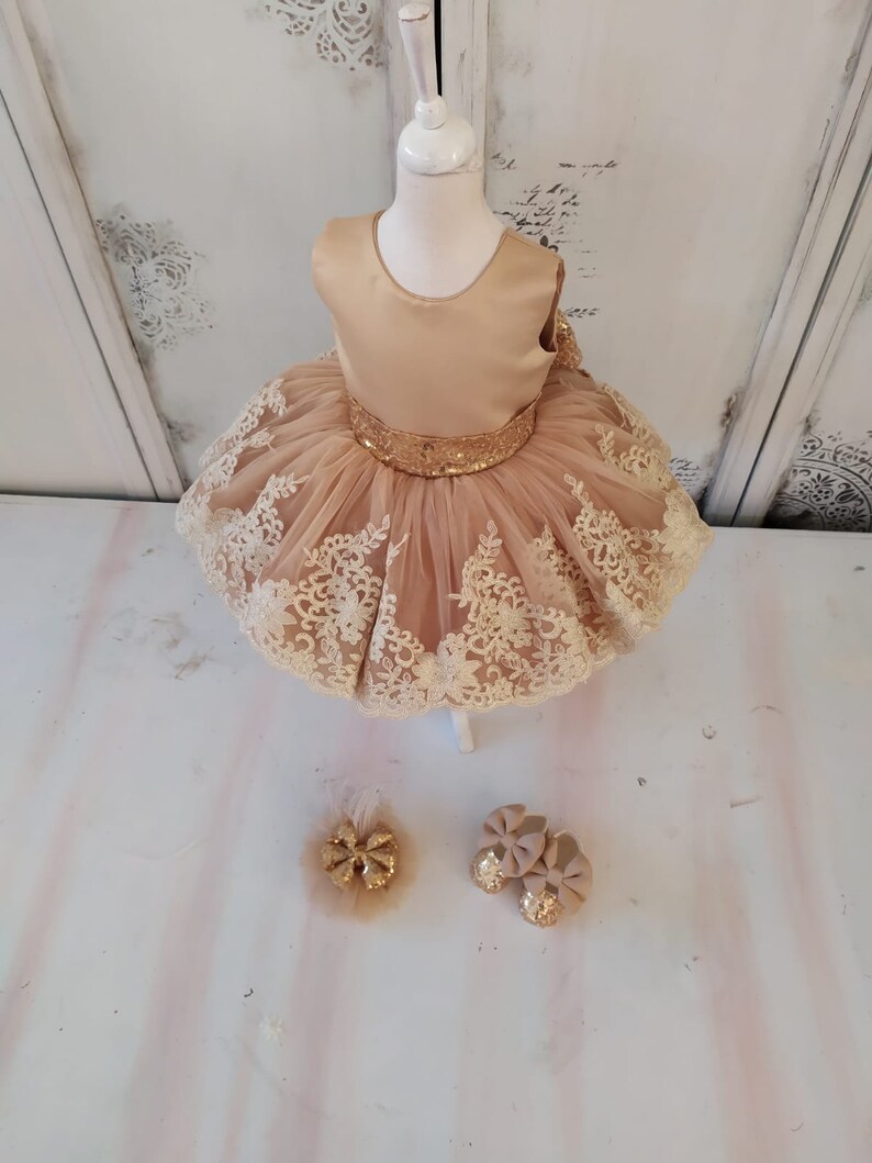 Golden Dress for Baby Girl First Baby Dress Fast Shipping Etsy