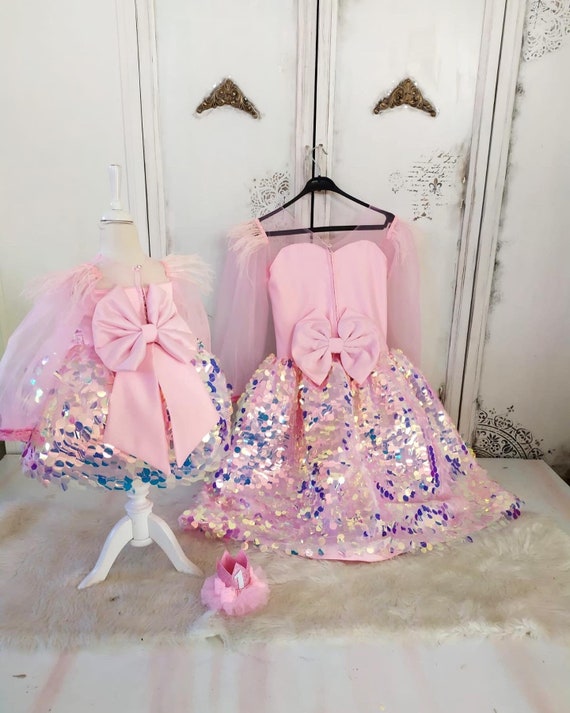 Sequin Baby Girl Dress Mummy and Me Sequin Dresses Matching - Etsy