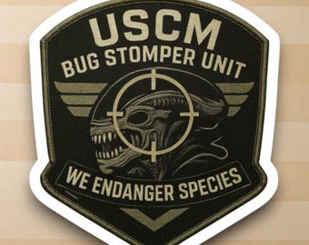 Adesivo in vinile del film Aliens, toppa Bug Stompers, regalo di fantascienza
