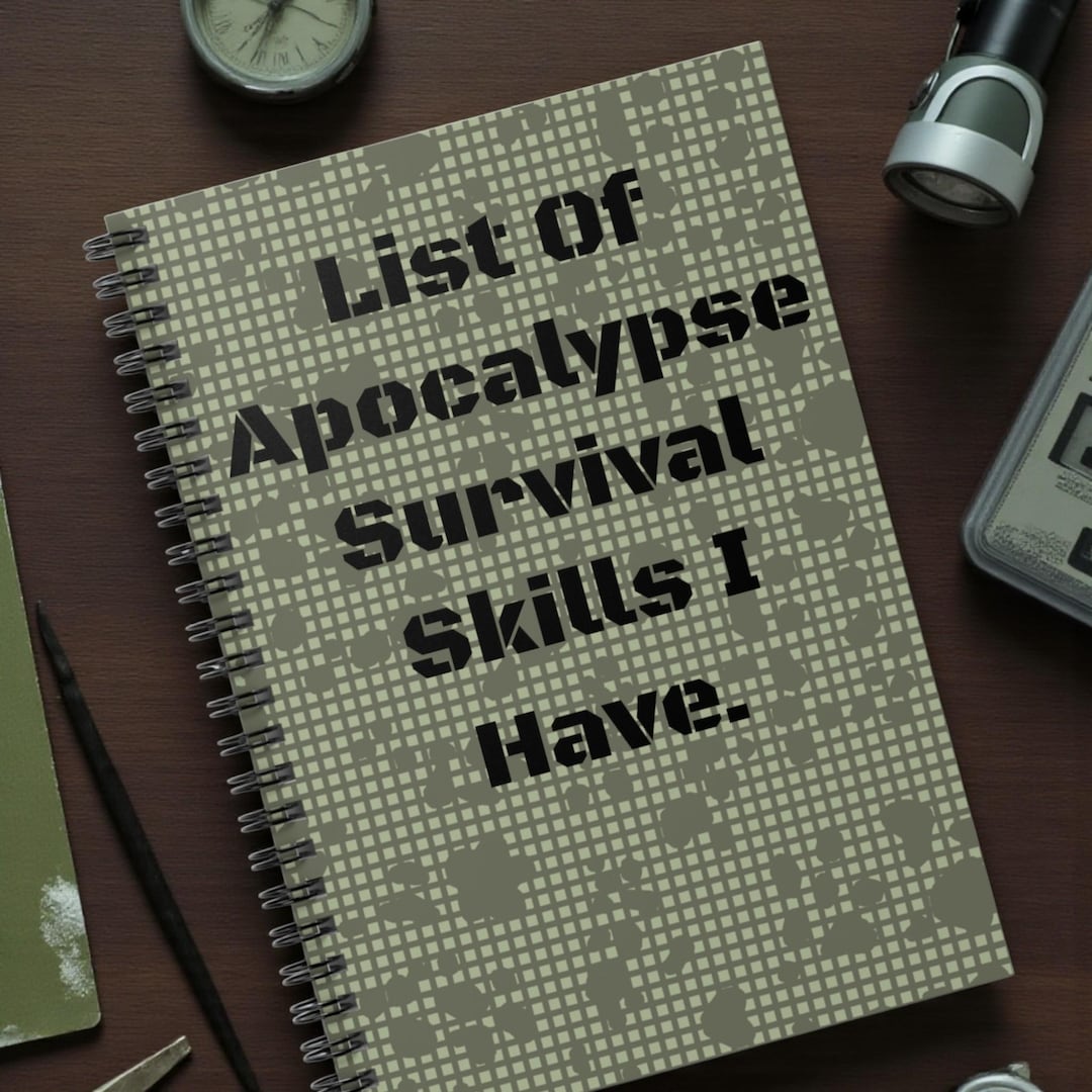 Apocalypse Survival Skills Journal: Digital Night Camo Pattern, Funny ...