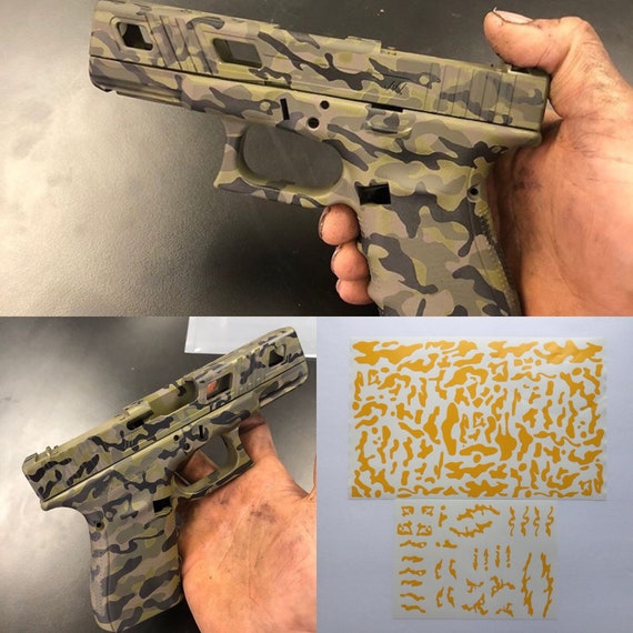 Cryptic Reptile Camo Stencil Pack for Duracoat, Cerakote, Gunkote