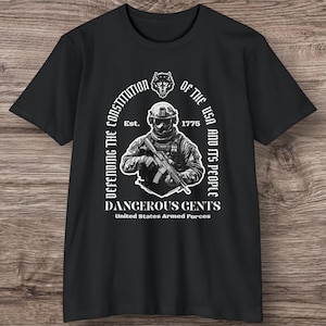 Dangerous Gents Military Oath T-Shirt: Tactical Warrior Graphic Tee