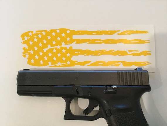 Pochoir à glissière Glock du drapeau américain en lambeaux pour Duracoat,  Cerakote, Gunkote et peinture en aérosol -  France