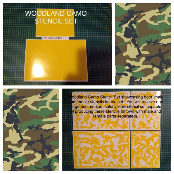 Woodland Camo Stencil Pack for Duracoat Cerakote Gunkote and | Etsy