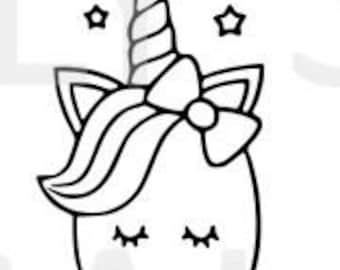 Adorable unicornio SVG para Cricut/Silhouette