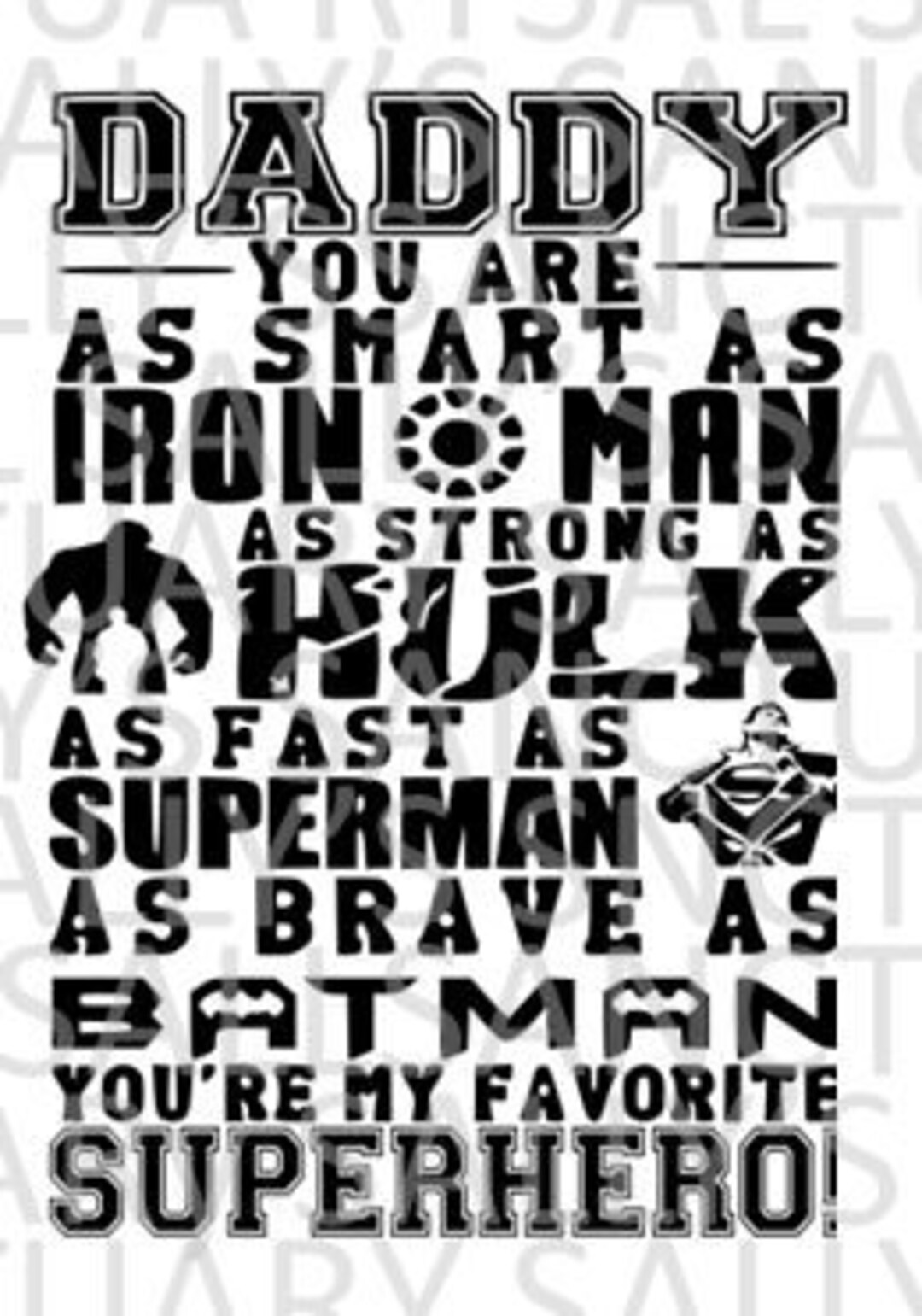 Marvel DC Superhero Dad Father's Day SVG for - Etsy