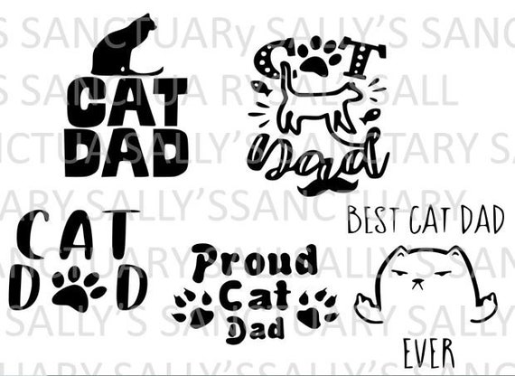 Download Cat Dad Father S Day Bundle Svg For Cricut Silhouette Etsy