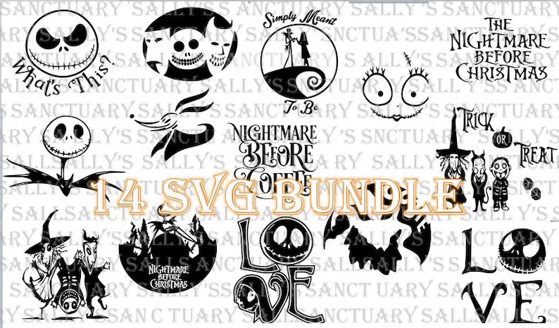 Download Nightmare Before Christmas Bundle 14 SVG's for | Etsy