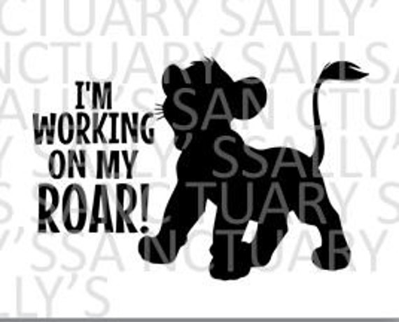 Download Simba Svg Baby Shower Gift I M Working On My Roar Wedding Gift Lion King Infant Clothing Inspired Onsie Clip Art Art Collectibles
