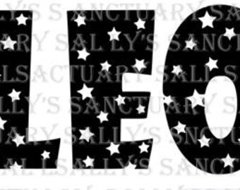 LEO word with stars! Zodiac Astrology SVG for Cricut/Silhouette- DIY