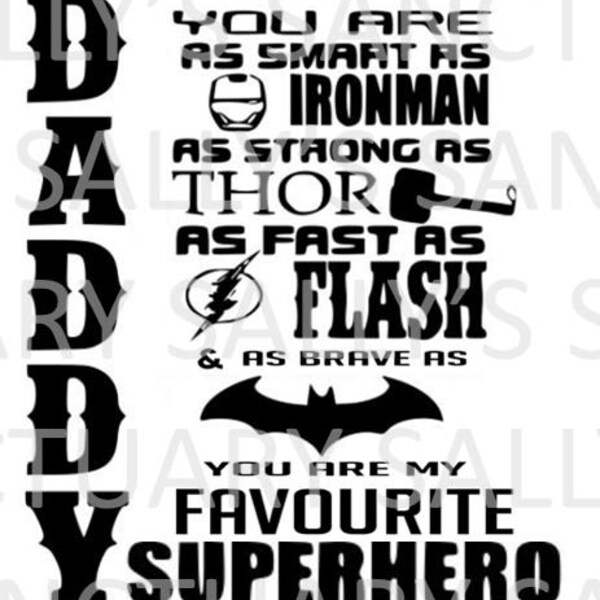Favourite Superhero Father's Day SVG for Cricut/Silhouette