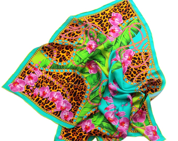 "Orchids" Silk Scarf