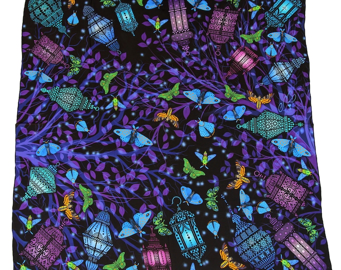 Moroccan Lanterns Luxury Silk Scarf – Mystical, Hope and Love Meaningful Gift for Her