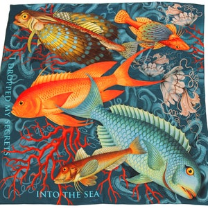 Foulard Homme Weird Fish – Motif 'Poisson Bizarre' – Neuf Avec Étiquettes