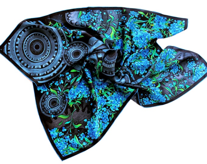 "Forget-Me-Nots" Silk Scarf