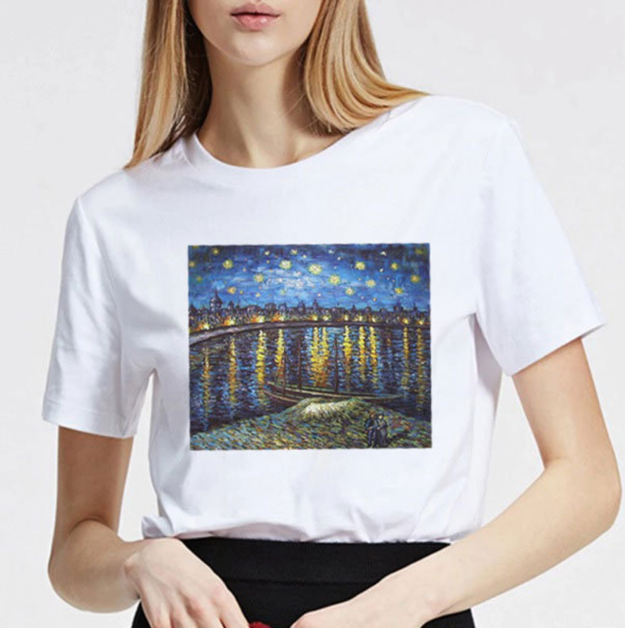 Womens T-shirt Van Gogh Starry Night over the Rhone