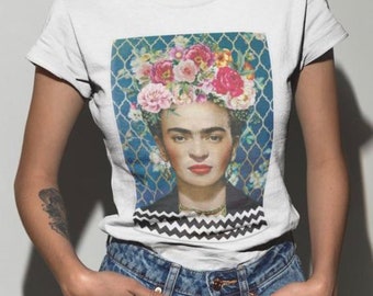 Womens T-shirt Frida Kahlo White T-shirt, Art T-shirt, Art Tshirt, Art Shirt,  Girl, Cotton - Etsy