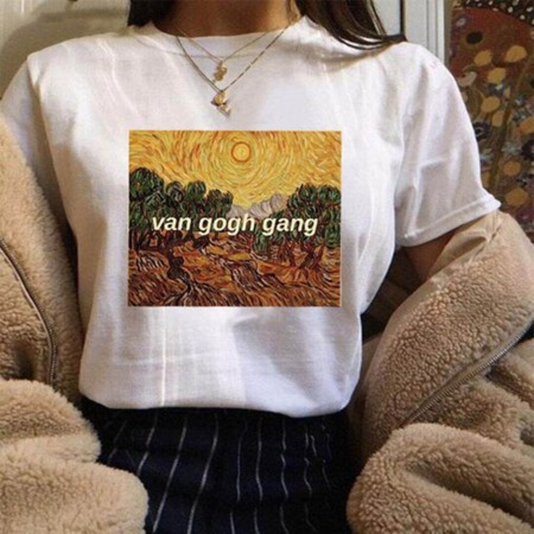 Womens T shirt Van Gogh Gang Art T shirt White T shirt Etsy